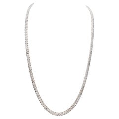 13,60 Karat runder natürlicher Diamant-Tennis-Halskette 14 Karat Weißgold 18''