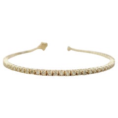 1.88 Carat Natural Diamond Tennis Bracelet 14 Karat Yellow Gold