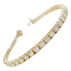 Bracciale tennis con diamanti naturali da 7,80 carati in oro giallo 14 carati