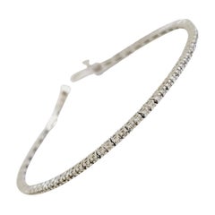 1 Karat runder natürlicher Diamant-Tennisarmband aus 14 Karat Weißgold