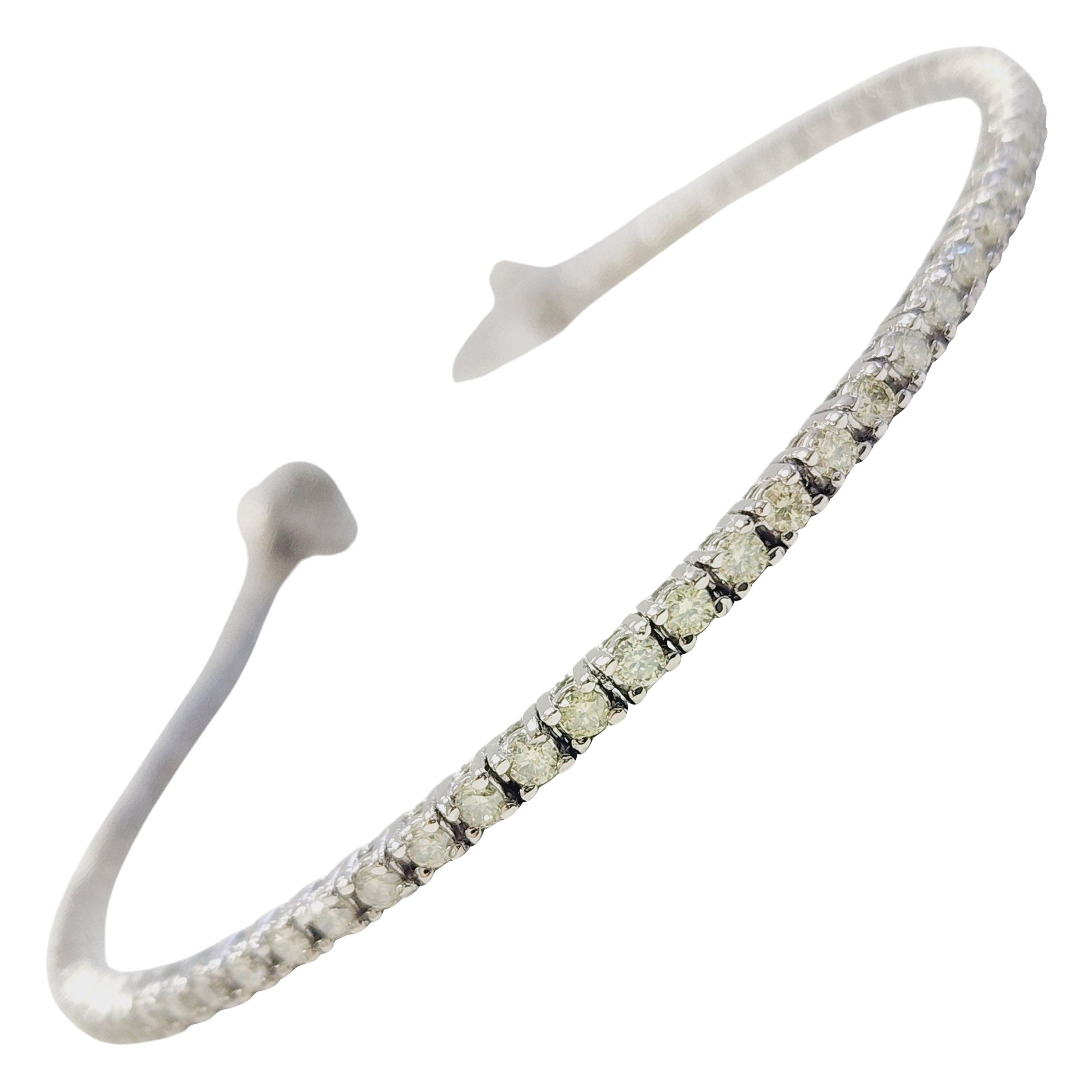 1,88 Karat natürliches Diamant-Tennisarmband 14 Karat Weißgold