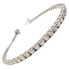 Bracciale tennis con diamanti naturali da 3,50 carati, oro bianco 14 carati