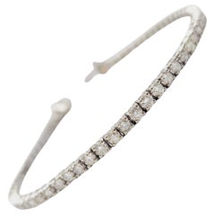 3,60 Karat natürliches Diamant-Tennisarmband aus 14 Karat Weißgold
