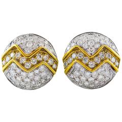4 Carat Round Diamond Gold Earrings 9