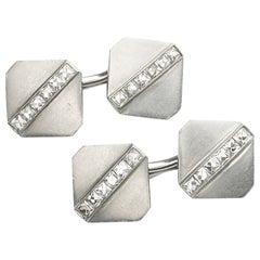 Tiffany & Co. Diamond Platinum Cufflinks, circa 1920