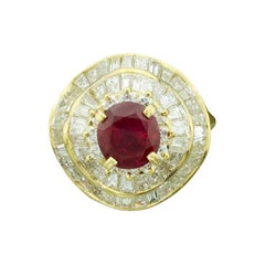 Ruby and Diamond Modern Pretty Ballerina Ring in 18 Karat