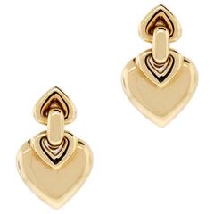 Bvlgari  Heart Clip On Gold Earrings