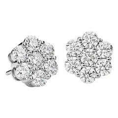 Beauvince Racimo de flores con diamantes de 1,47 quilates en oro blanco
