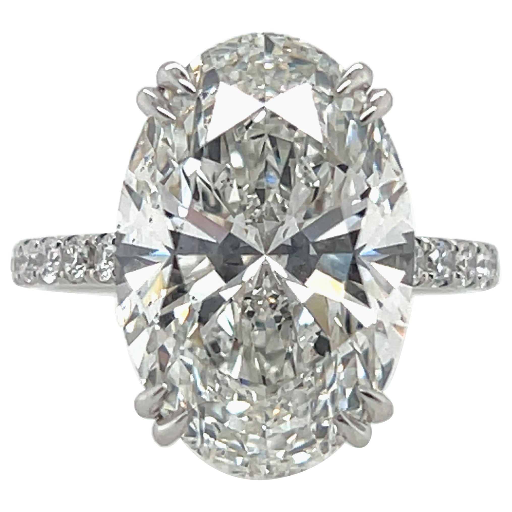 GIA Certified 9.01 Carat Natural Oval Brilliant G Color Diamond Engagement Ring
