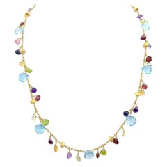 Marco Bicego Paradise Multi-Color Gemstone Necklace Set in 18 Karat Yellow Gold