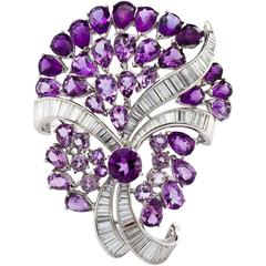 Diamond and Amethyst Bouquet Brooch 1