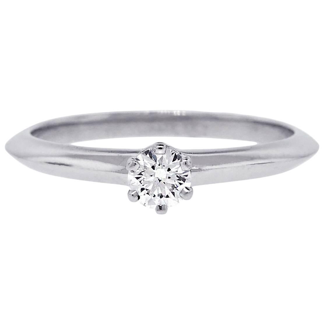 Tiffany & Co. 0.21 Carat  Diamond  Platinum Engagement Ring