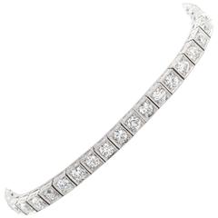 8.58 Carat Old European Diamond Platinum Tennis Bracelet 6