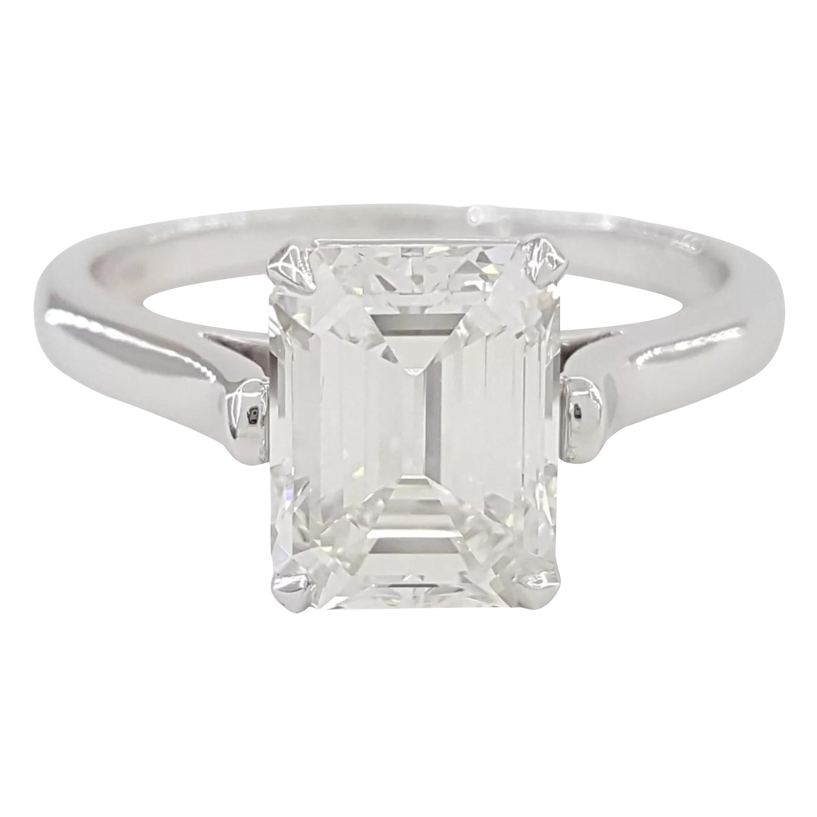 GIA Certified 3.01 Emerald Cut Diamond D Color IF Clarity Solitiare Ring