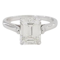 GIA Certified 3.01 Emerald Cut Diamond D Color IF Clarity Solitiare Ring