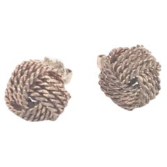 Tiffany & Co Estate Love Knot Earrings Sterling Silver