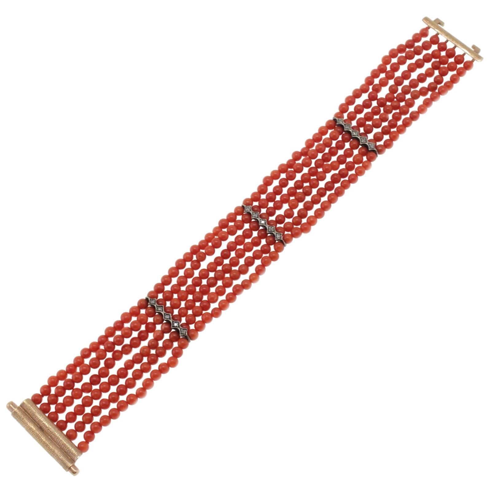 Luise Coral Gold and Silver Bracelet