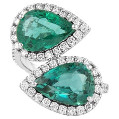 Alexander Beverly Hills, bague bypass de 6,33 carats, émeraude mineure et diamants 18 carats certifiés GIA