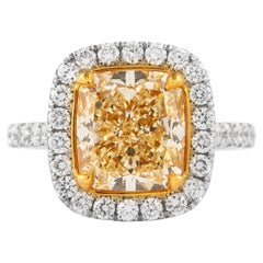 Alexander Beverly Hills - Anello di diamanti gialli a forma di cuscino da 3,30 carati - 18 carati