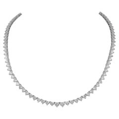 Alexander Beverly Hills - Collana Tennis con diamanti a forma di cuore da 20,52 carati - Oro bianco 18 carati