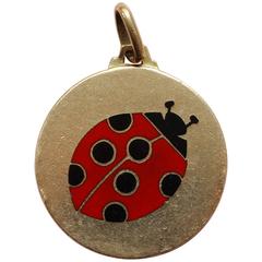 Red and Black Enamel Ladybird Pendant