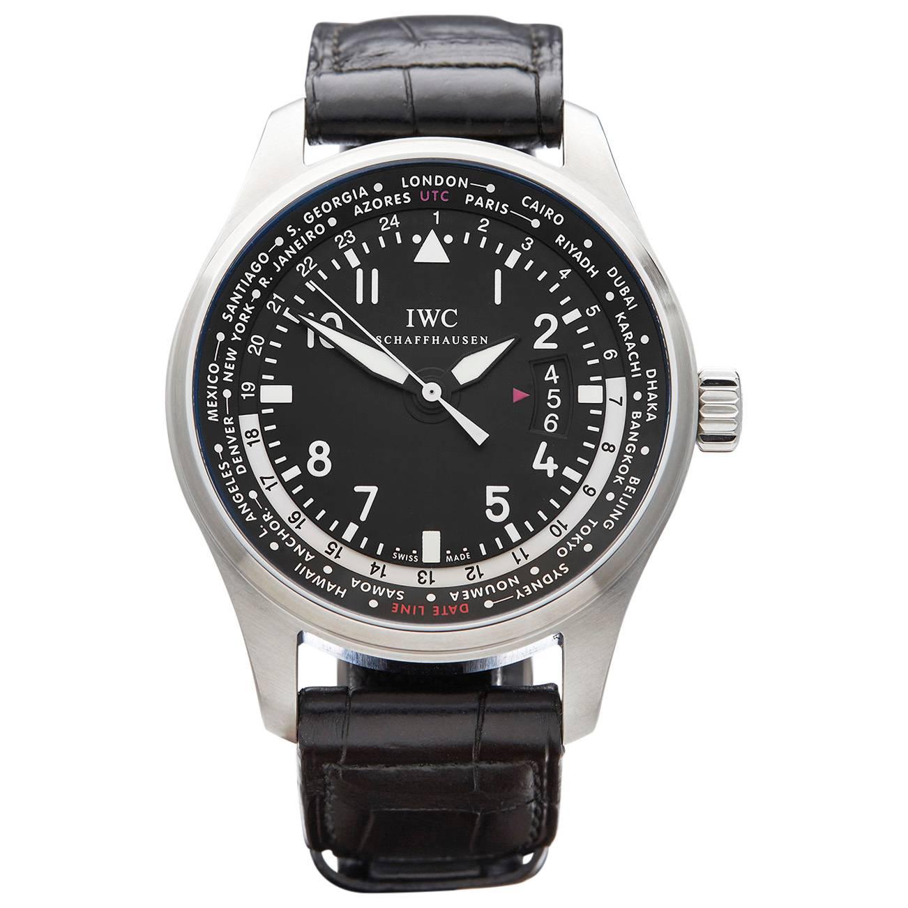 IWC Stainless Steel Pilot's WorldTimer Automatic Wristwatch