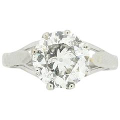 Antique 2.30 Carat Old Cut Diamond Solitaire Engagement Ring, c.1920s