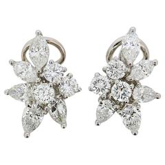 Vintage Tiffany & Co. 3.00 Carat Diamond Cluster Earrings, c.1970s