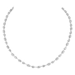 Alexander Beverly Hills 13.92ct Oval & Pear Diamond Tennis Necklace 18k