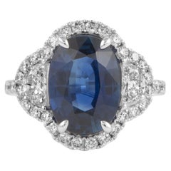 Alexander Beverly Hills Anillo de 3 Piedras de Zafiro Ovalado y Diamante de 4,46 ct 18k