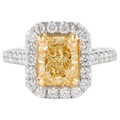 Alexander Beverly Hills GIA Anillo de diamantes amarillo fantasía VS1 de 2,20 ct 18k