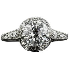 Art Deco 1.53 Carat GIA I VS1 Diamond Ring