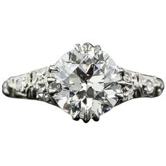 Art Deco 1.84 GIA I/VS1 Diamond  Platinum  Engagement Ring
