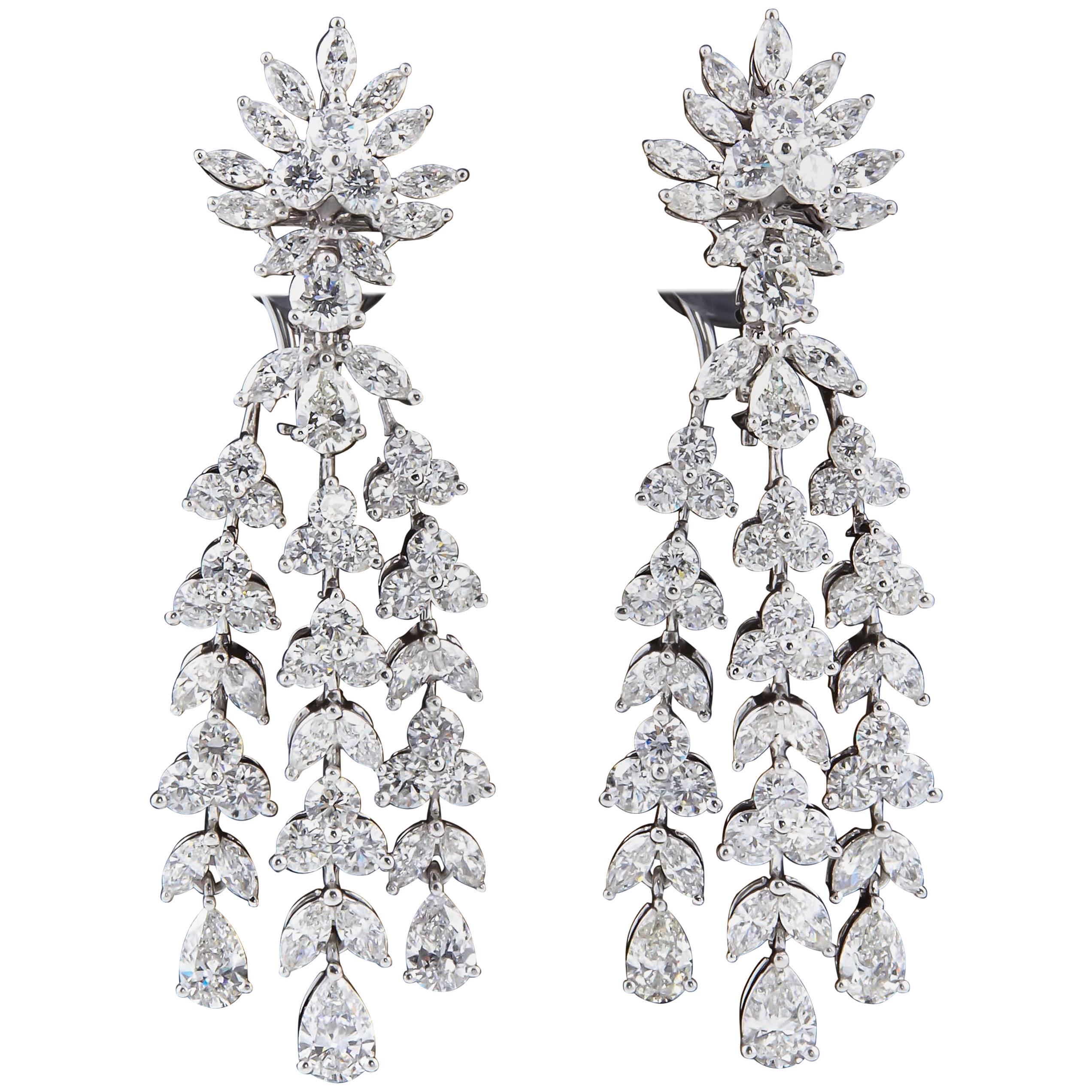Fabulous Diamond Gold Drop Earrings For Sale