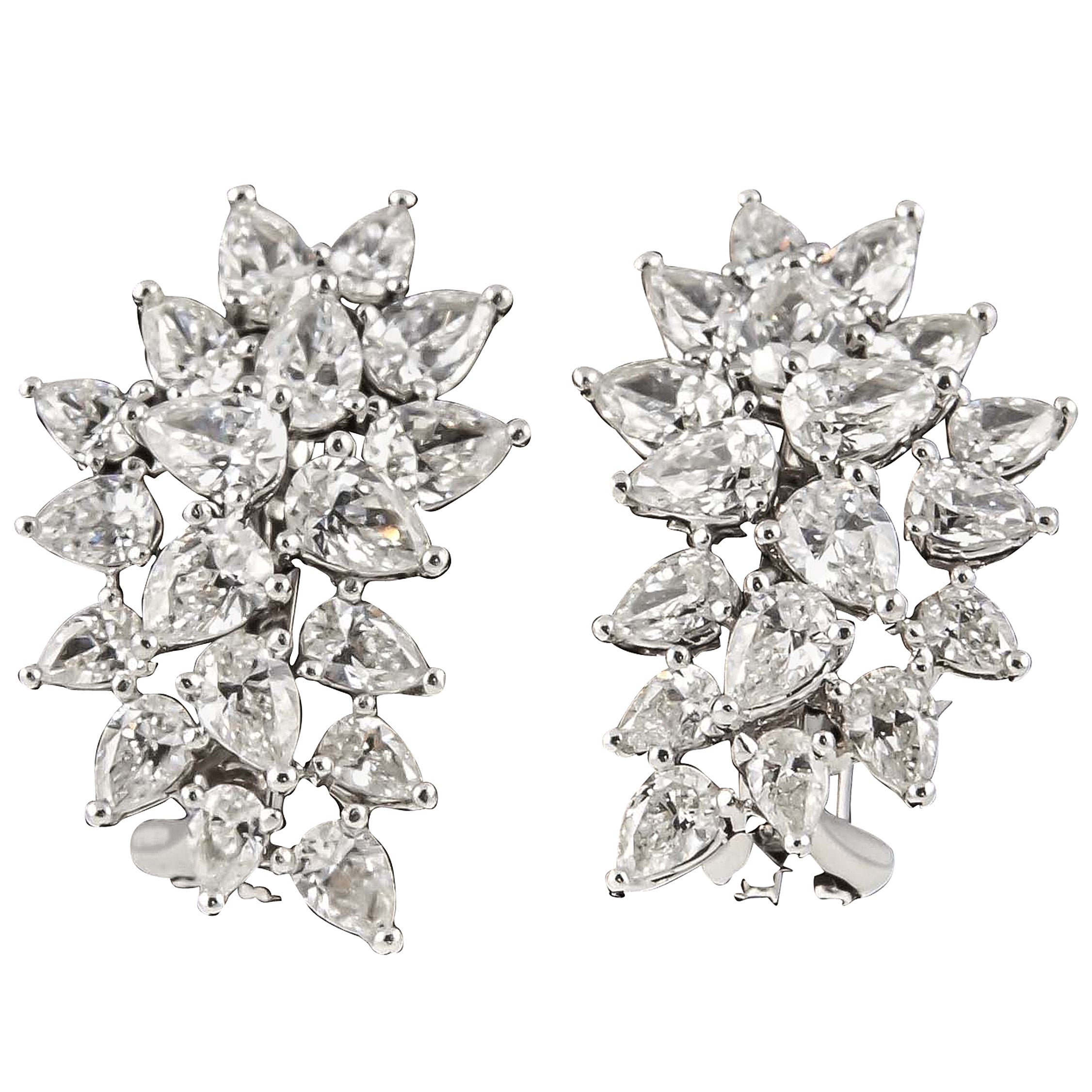 Important Diamond Platinum Button Earrings For Sale at 1stDibs