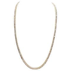 11,12 Karat natürlicher Diamant-Tennis-Halskette 14K Gelbgold 16''