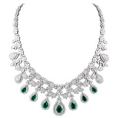 Emerald and Diamond Drop Necklace 11