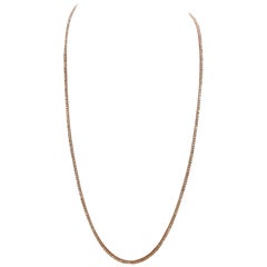 Collana Tennis con diamanti naturali rotondi da 4,34 carati in oro rosa 14 carati da 18''.
