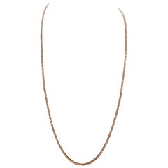 Collana Tennis con diamanti naturali rotondi da 3,86 carati in oro rosa 14 carati da 16''.