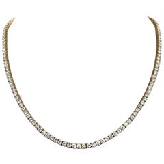 Collana Tennis con diamanti naturali in oro giallo 14k, 18,03ctw, 4 punte, 18' pollici