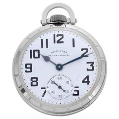 Hamilton Stainless Steel Railway Special Pocket Watch 922B