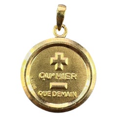 Vintage Augis More Than Yesterday 18K Yellow Gold Love Charm Pendant