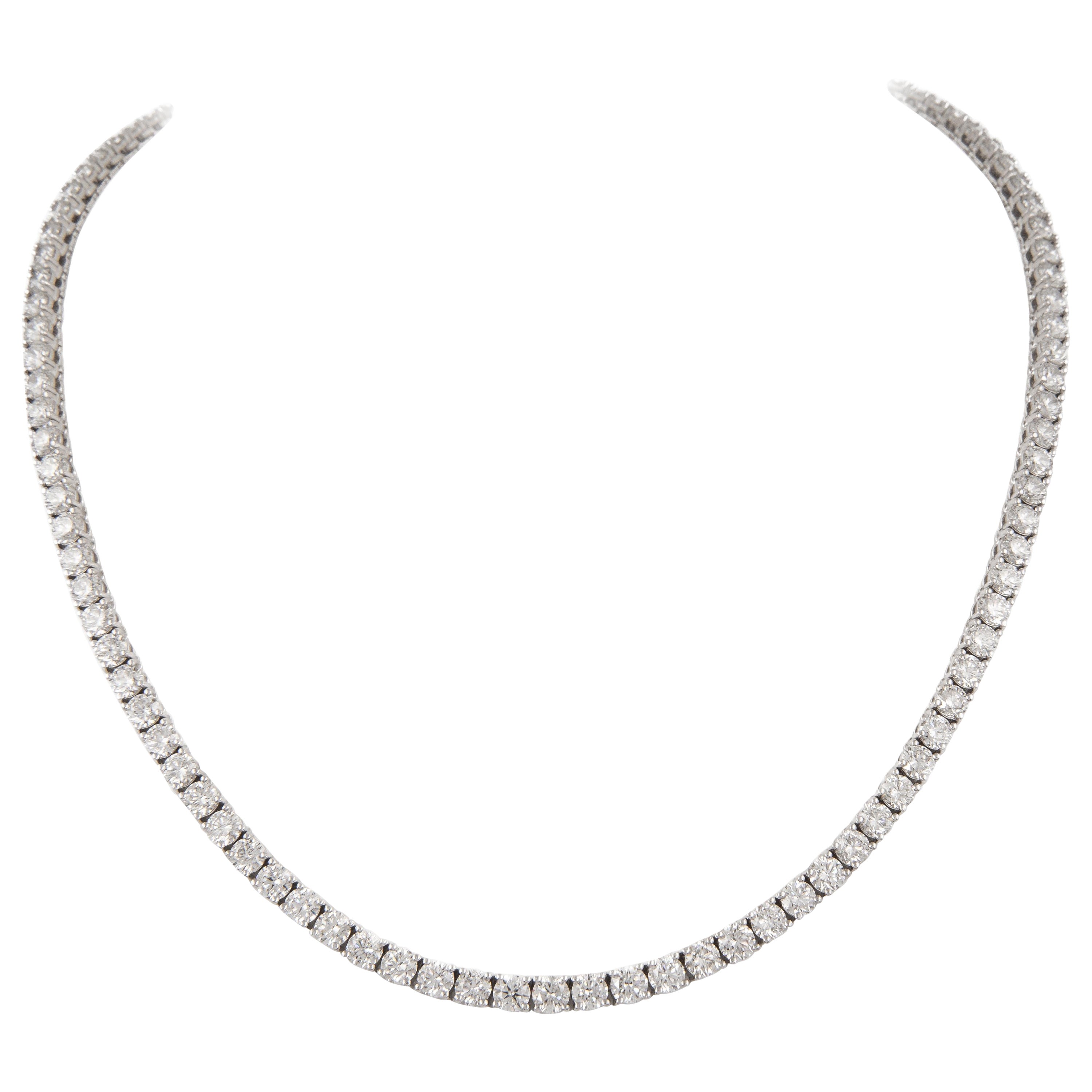 Alexander Beverly Hills - Collier de tennis en or blanc 18 carats, 20,60 ct.