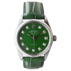 Rolex Steel Air King mit CUSTOM MADE grünem Zifferblatt und Diamantmarkern um 1970