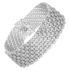 Bracelet en or blanc 14 carats de 12,05 carats SI/H de diamants ronds taillés en brillant
