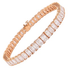 Alexander Beverly Hills 17,32 Karat Smaragdschliff Diamant-Tennisarmband 18k Rose