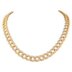Alexander Beverly Hills 25.07ct Diamond Cuban Link Necklace 18k Yellow Gold