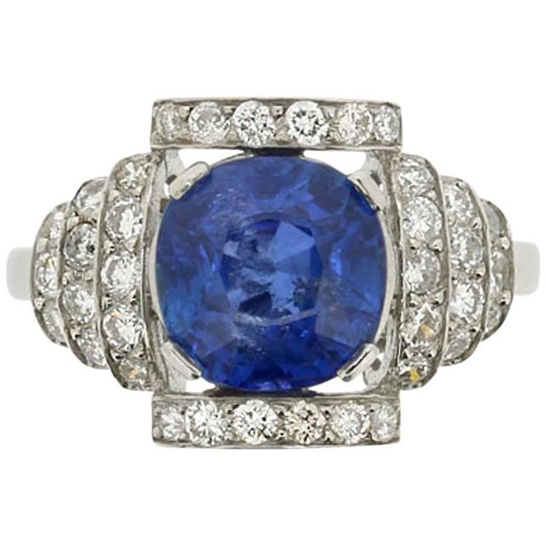 deco inspired rings deco inspired 2 76 carat burmese sapphire and ring c 1950s for sale at 1stdibs deco inspired rings deco inspired 2 76 carat burmese sapphire and ring c 1950s for sale at 1stdibs
