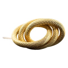 Vintage Tiffany & Co. Three Circle Yellow Gold Brooch Circa 1970s