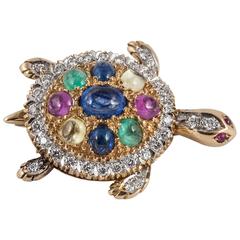 Gen set turtle brooch pendant